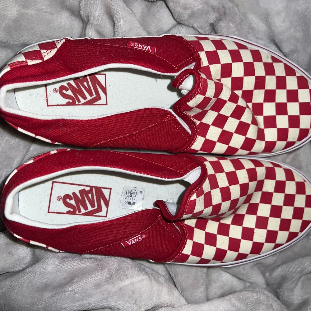 Barely worn red checkered vans